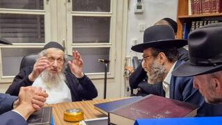 חברי כנסת מהסיעות החרדיות בפגישה אצל הרב לנדו