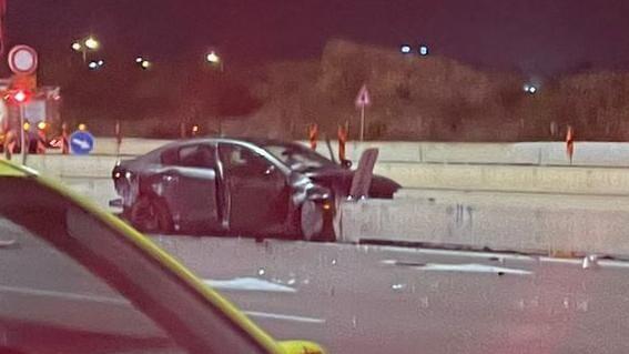 זירת התאונה הקטלנית בכביש 5 שבה נהרג צעיר בשנות ה-20 לחייו