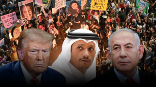 הפגנה בתל אביב, ראש ממשלת קטאר, טראמפ, ונתניהו 