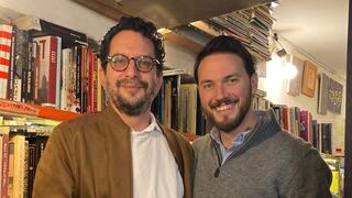 יוסי קלאר ויהודה שוחט באירוע השקת הספר בירושלים