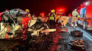 זירת התאונה בכביש 42, ליד יבנה