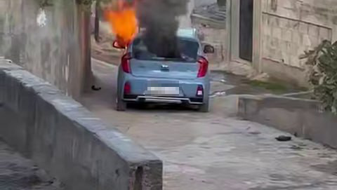 שריפת רכב בג'נין