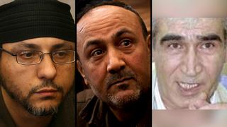 Abdullah Barghouti, Marwan Barghouti and Ahmed Saadat 