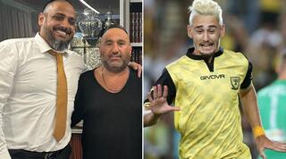 אצילי (מימין) והרב עם בעלי בית"ר ירושלים