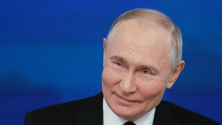 נשיא רוסיה ולדימיר פוטין מסיבת עיתונאים שנתית