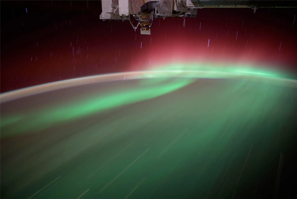 The aurora caused by heightened solar activity, as seen from the International Space Station (Photo: NASA) The aurora caused by heightened solar activity, as seen from the International Space Station