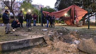 זירת נפילת הטיל החות'י בשדרות הבעש"ט ביפו, תל אביב