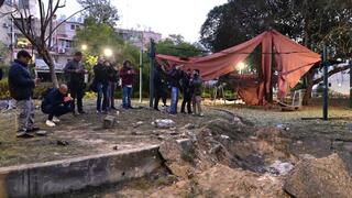 זירת נפילת הטיל החות'י בשדרות הבעש"ט ביפו, תל אביב