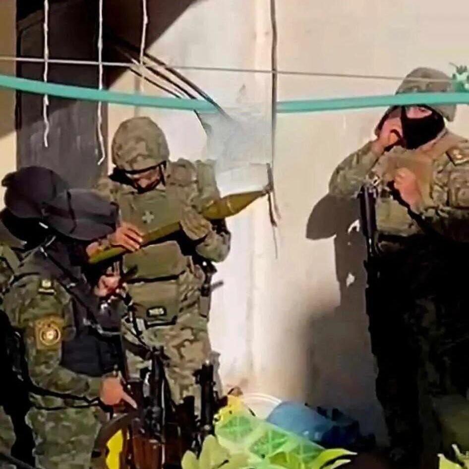 זיוף תמונות של אנשי המנגנונים של הרשות הפלסטינית עם RPG במבצע בגנין