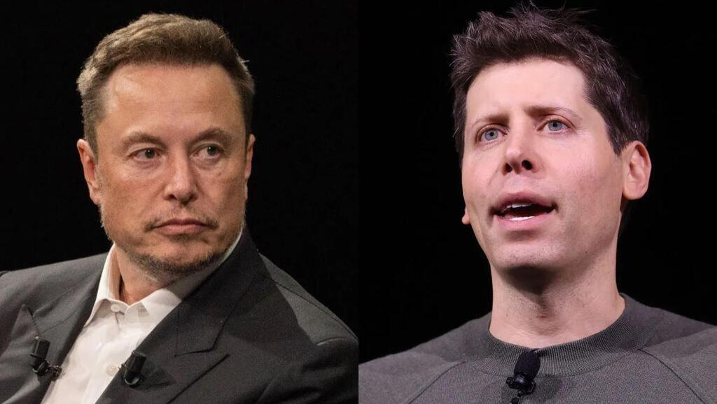 Elon Musk and Sam Altman (Photo: Getty Images) סם אלטמן (ימין) ואילון מאסק (שמאל)