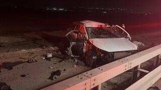 זירת התאונה ליד צומת הסרגל שבצפון