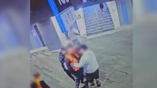 תיעוד אוהדי מכבי ת"א מכים מאבטח 