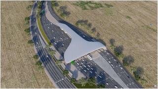 הדמייה של מחלף חב״ד, המכונה גם מחלף נתב״ג מערב