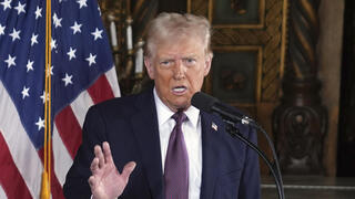 דונלד טראמפ מסיבת עיתונאים אחוזת מאר א-לגו פלורידה ארה"ב