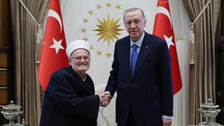 נשיא טורקיה רג'פ טאיפ ארדואן והשייח' ערכמה סברי