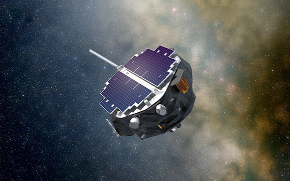 Investigating the Sun's sphere of influence and alerting about solar storms. An illustration of the IMAP spacecraft in space (Source: NASA/Princeton/Patrick McPike) Investigating the Sun's sphere of influence and alerting about solar storms. An illustration of the IMAP spacecraft in space