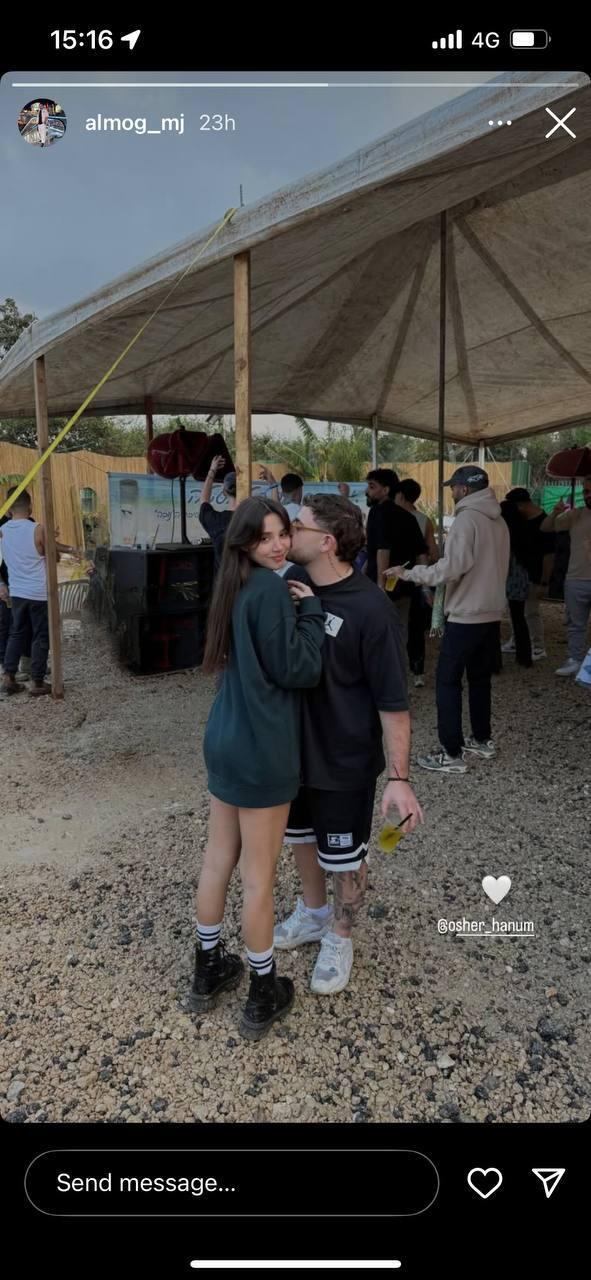 אלמוג מאיר ג׳אן, שחולץ משבי החמאס, עם אושר חנום, בת זוגתו לשעבר של עמית בן יגאל ז״ל