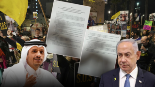 ביג מיוחד חתימה נחתמה עסקה ל שחרור חטופים מסמכים מסמך פרטי הסכם  ראש ממשלת קטאר הפגנה למען השבה השבת החטופים 