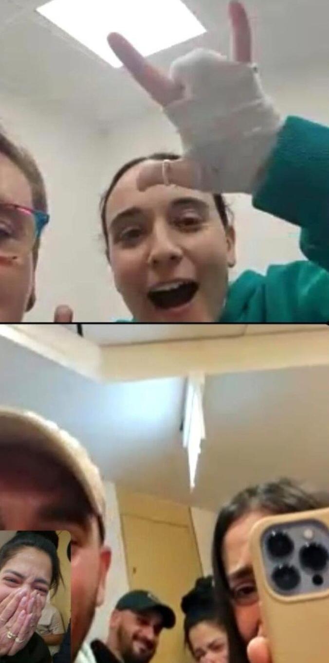 אמילי דמארי בשיחת וידיאו אחרי ששוחררה משבי חמאס