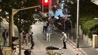 זירת פיגוע הדקירה בבנחלת בנימין