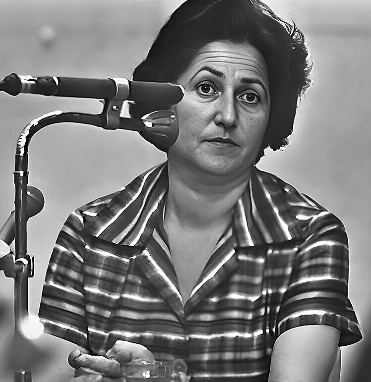 Vera Alexander testifying in Eichmann trial. "Most kapos were good" (Photo: Auschwitz-Birkenau Museum and Israel State Archive) ורה אלכסנדר מעידה במשפט אייכמן