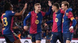 שחקני ברצלונה חוגגים