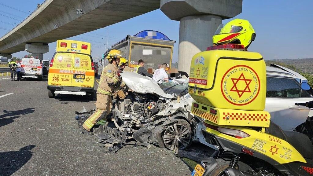 זירת תאונת הדרכים במרחב העמקים