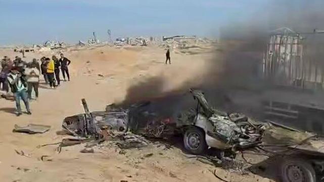 הרכב שהותקף בכביש א-רשיד ליד נוסייראת