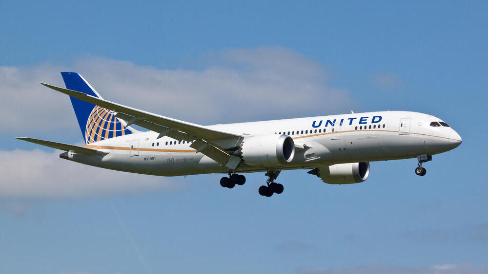 United Airlines will resume flying to Israel on March 15 (Photo: IanC66 / Shutterstock.com) בואינג 787 של יונייטד איירליינס