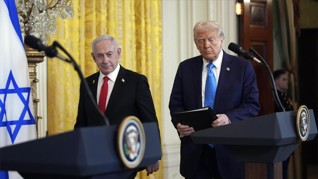 ראש הממשלה בנימין נתניהו ונשיא ארה"ב דונלד טראמפ במסיבת העיתונאים בבית הלבן