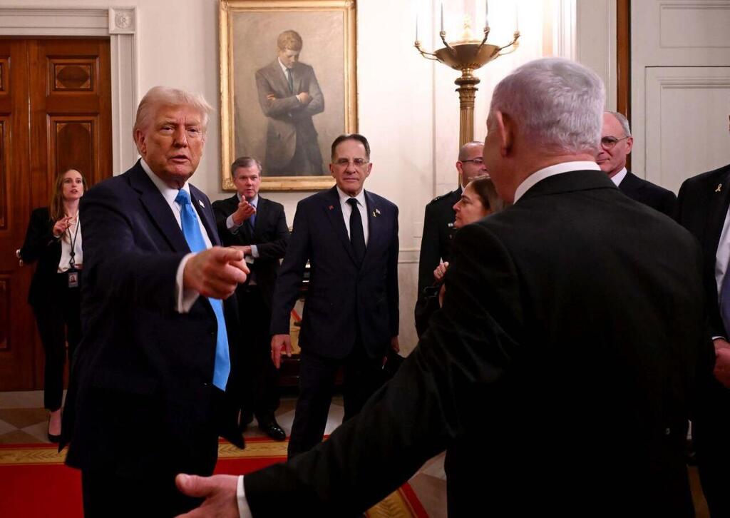 US President Donald Trump and Prime Minister Benjamin Netanyahu at the White House (Photo: Avi Ohayon/GPO) ראש הממשלה בנימין נתניהו נפגש עם נשיא ארה"ב דונלד טראמפ