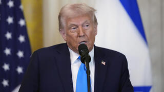 נשיא ארה"ב דונלד טראמפ במסיבת העיתונאים בבית הלבן