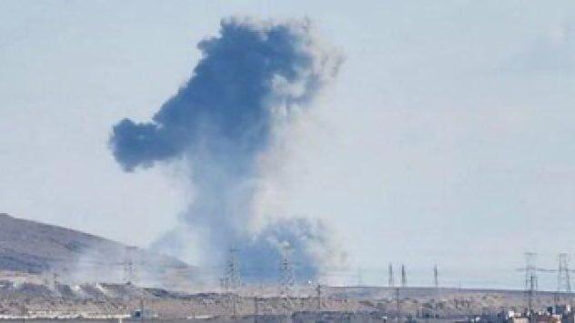 תקיפה ישראלית באזור תל אל-מאנע, שבאזור אל-כסווה, באזור הכפרי של דמשק בסוריה