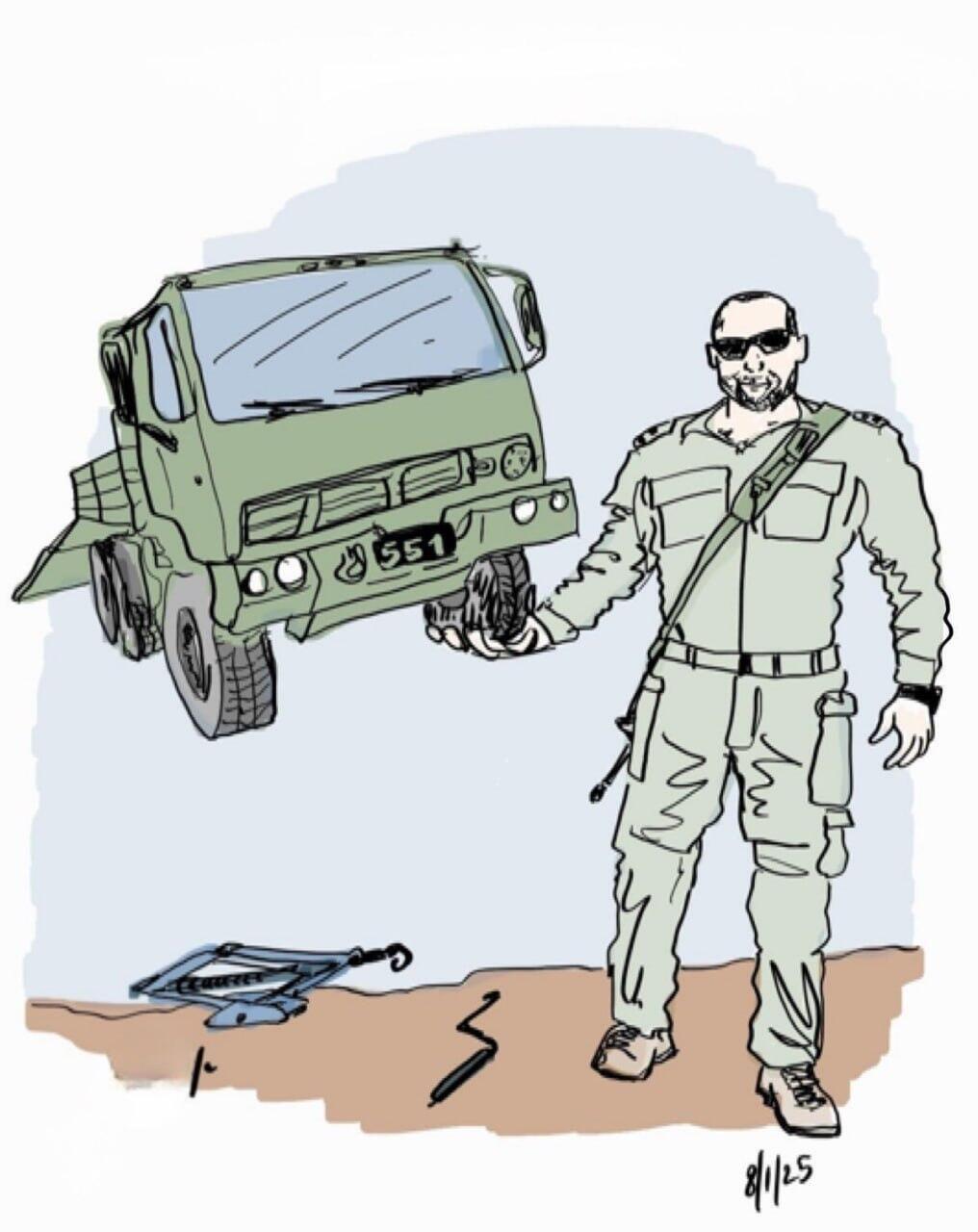 איור של אורי לוין, סמח"ט חטיבה 551