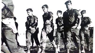 Israeli soldiers marching during the 1967 Six Day War