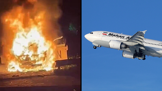 מטוס מהאן אייר איראן, שריפת רכב  יוניפיל בכביש שדה התעופה בביירות בלבנון