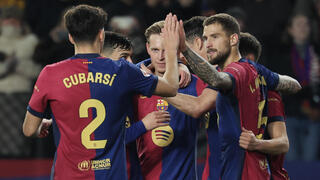 שחקני ברצלונה חוגגים