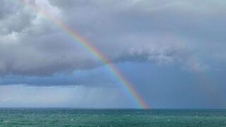 קשת בענן בחופי יפו תל אביב 