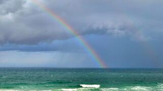 קשת בענן בחופי יפו תל אביב 