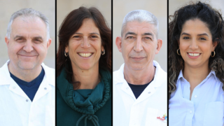 עובדי מחלבת שטראוס באחיהוד. מימין לשמאל:  נופר תמיר,  חמדאן אלמן, עינב נבו-הוך, ארתור קנוני