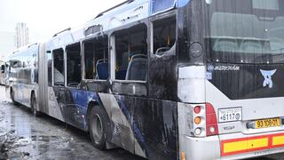 האוטובוסים השרופים מפיגוע המטענים המשולב בבת ים