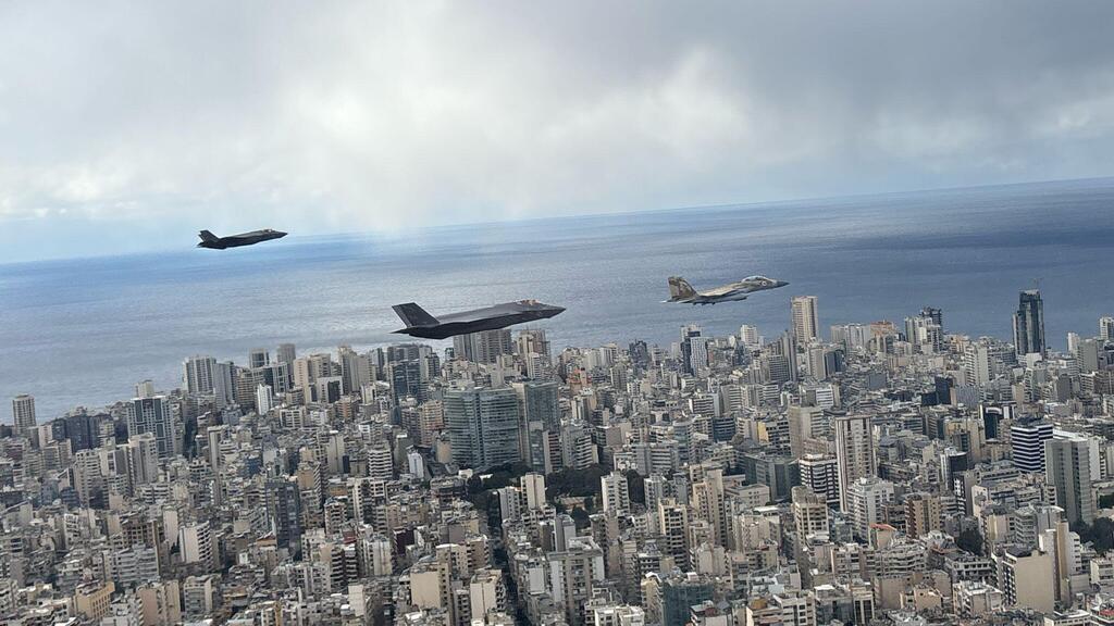 IDF jets over Beirut (Photo: IDF Spokesperson's Unit) מטוסי חיל האוויר בשמי ביירות