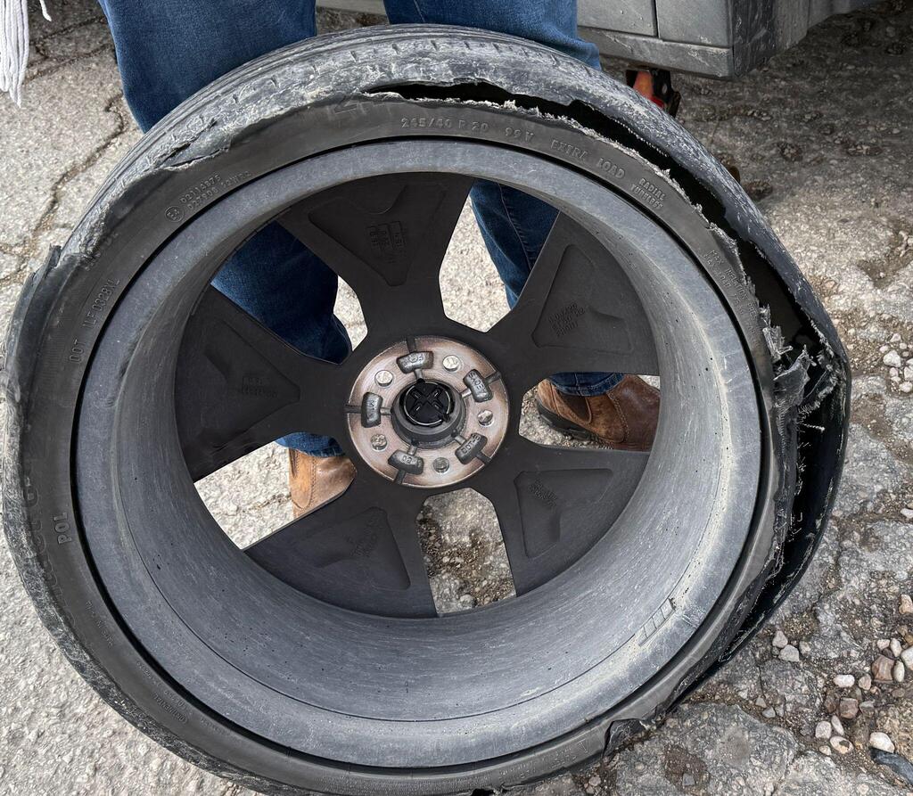 The shredded tire