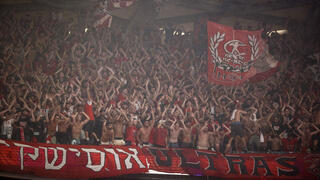 הרשת שהוצבה בדרבי בעונה שעברה ביציע הפועל ת"א