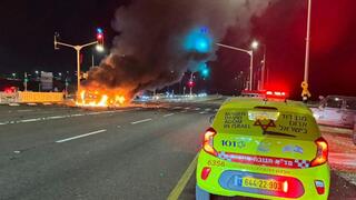 זירת פיצוץ הרכב בכביש 34 סמוך לשדרות