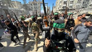 הלווייתם של 20 פעילים מגדודי אל-קסאם במחנה שאטי בעיר עזה