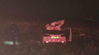 זירת תאונת הדרכים בכביש 808, סמוך לאניעם