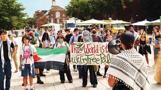 הפגנה פרו-פלסטינית באוניברסיטת הרווארד