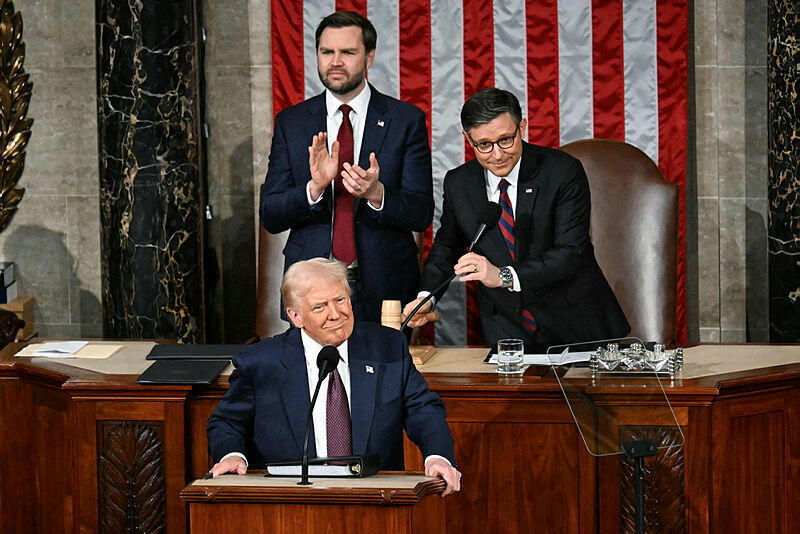 Trump delivers address to a joint session of Congress, March 2025 (Photo: AFP) נשיא ארה"ב דונלד טראמפ