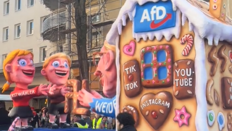 אחד המיצגים - הרשתות החברתיות מפתות ילדים ובייגל בצורת צלב קרס